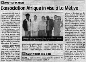 Samedi 16 août 2008, article paru dans La Montagne
